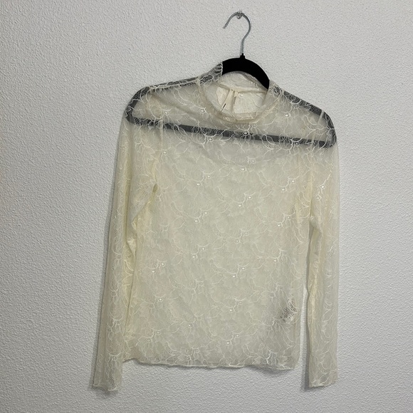 Anthropologie Elegant Cream Lace Women's Top small - Picture 1 of 4